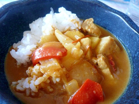 ❤　赤ピーマン入りカレーライス　❤